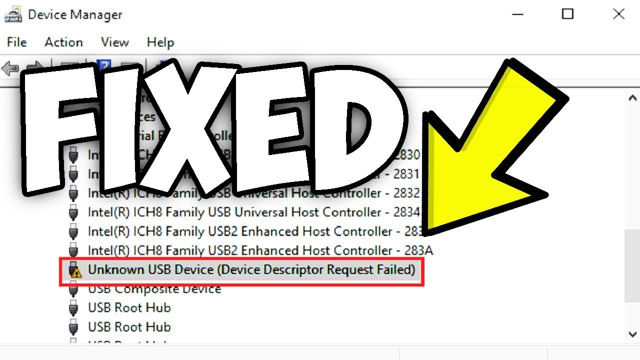 what is device descriptor request failed